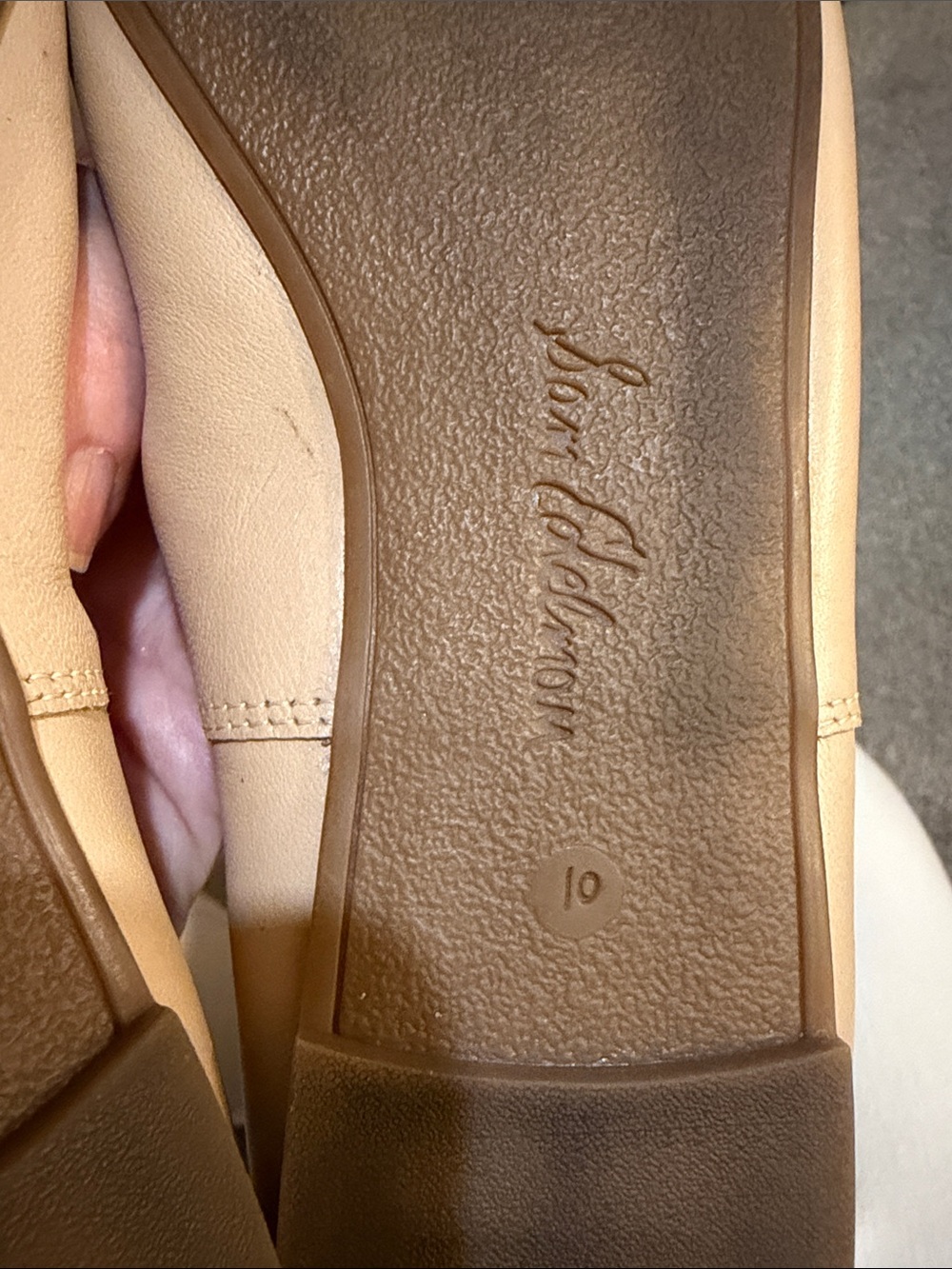 Sam Edelman Beige Leather Ballet Flats with Bow - Picture 6 of 6